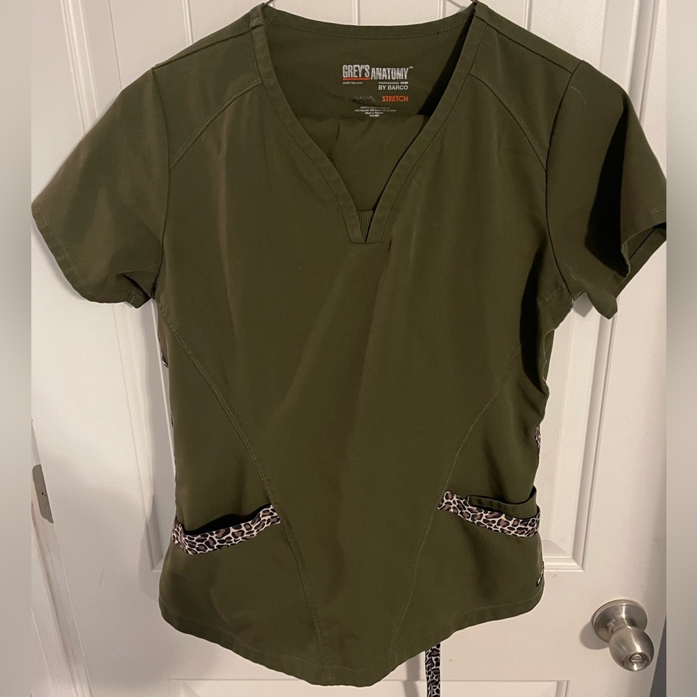 Cheetah Print Olive Scrubs